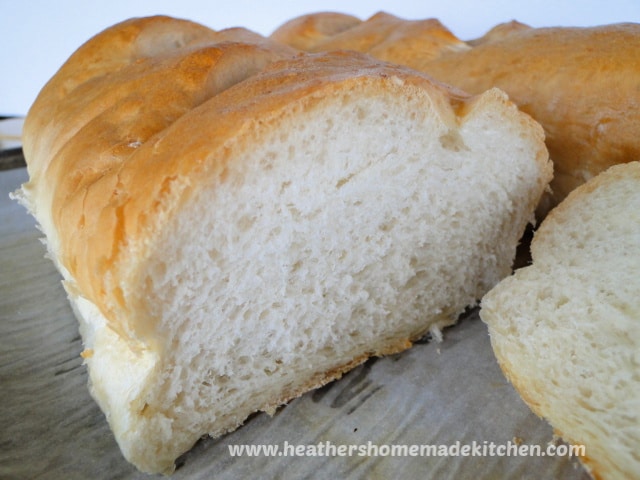 Close up inside view of Homemade French Bread