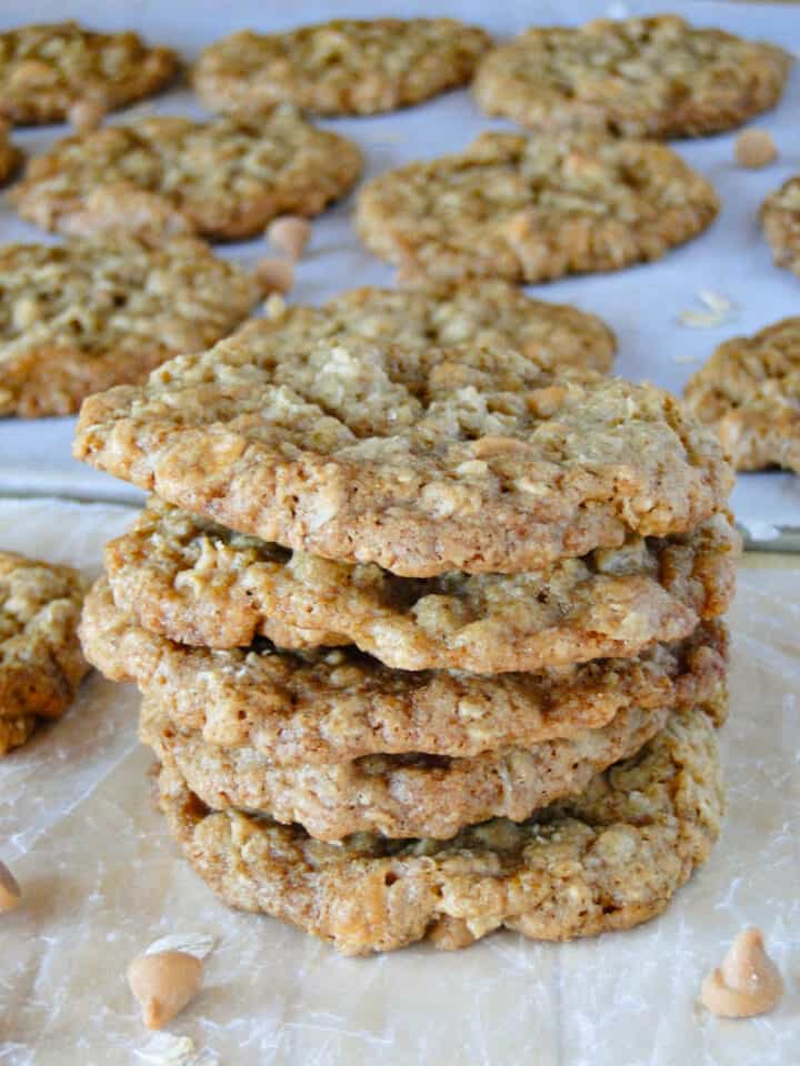 Stack of oatmeal scotchies.