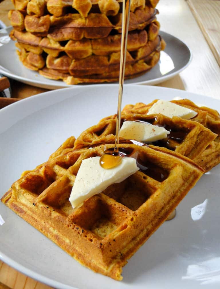 Pumpkin Waffles - Heather's Homemade Kitchen