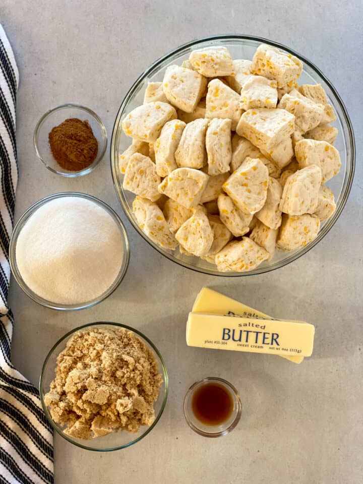 Monkey bread ingredients.