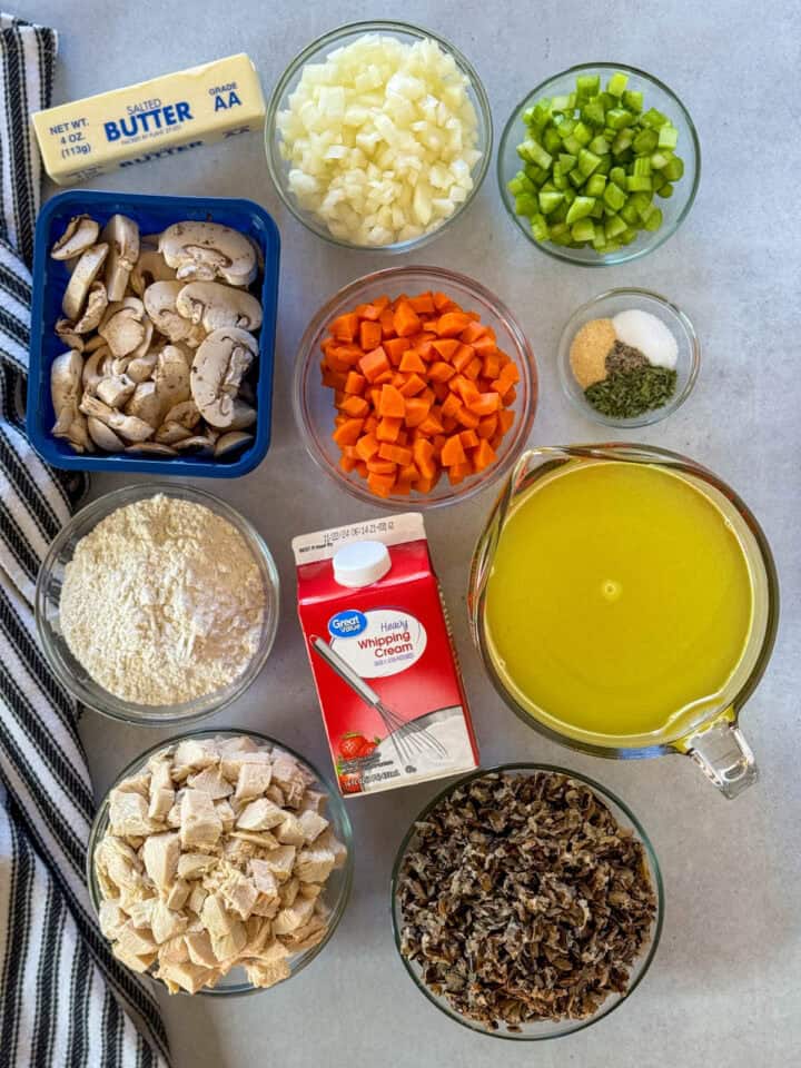 Chicken wild rice soup recipe ingredients.