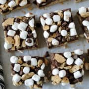 Top view of no bake smores bars.