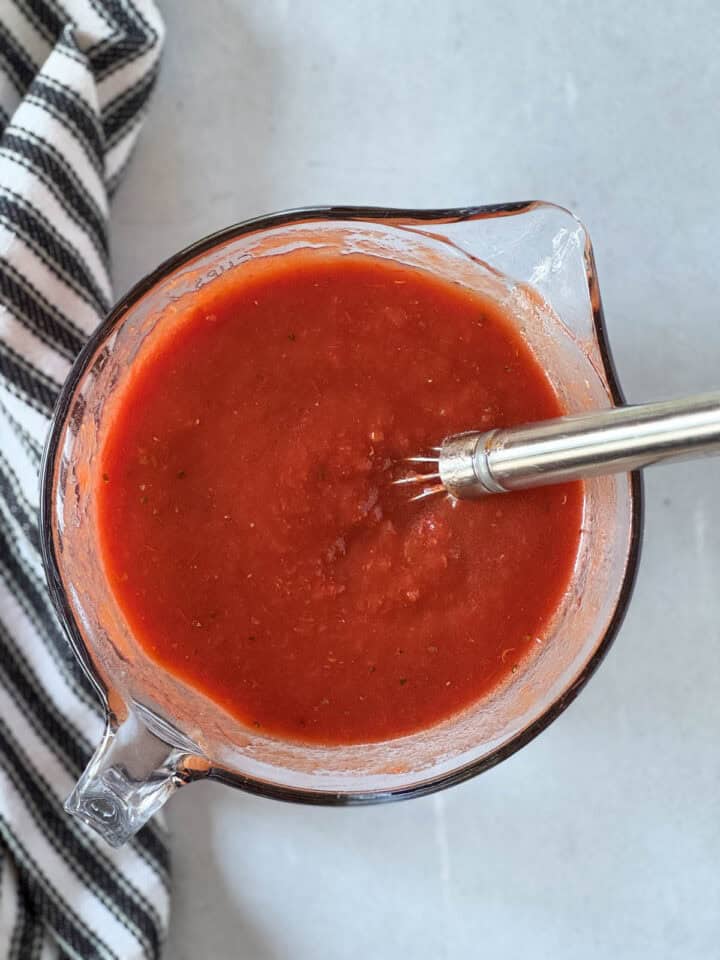 All ingredients whisked together in medium batter bowl.