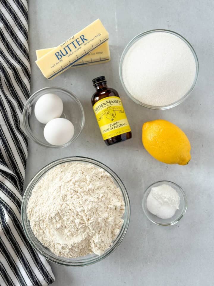 Lemon cookie bars recipe ingredient.s